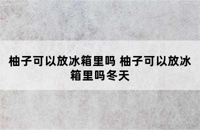 柚子可以放冰箱里吗 柚子可以放冰箱里吗冬天